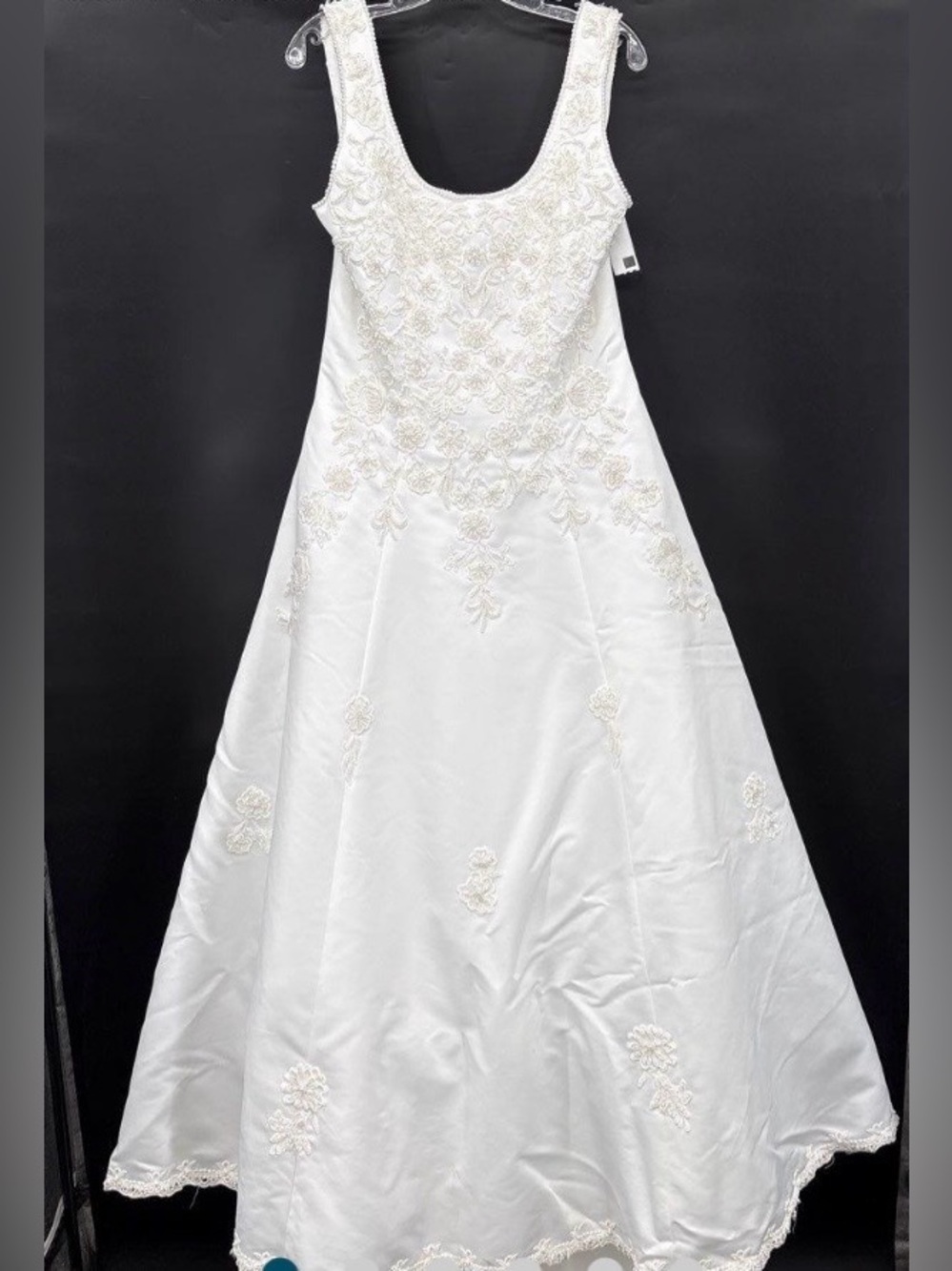 Michaelangelo White Sleeveless A-Line w/ Faux pearls wedding Sz 16